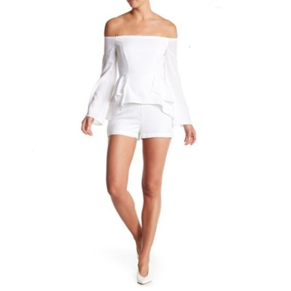 BCBGMaxAzria Bille Romper, Size 6, White, NWT